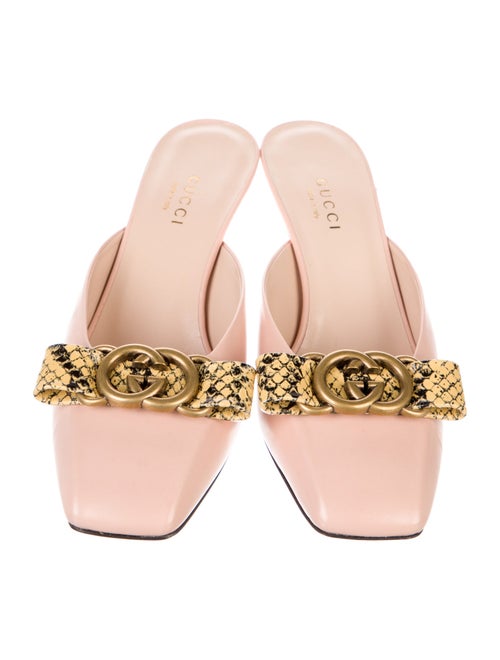 Gucci Flora Print Leather Slides