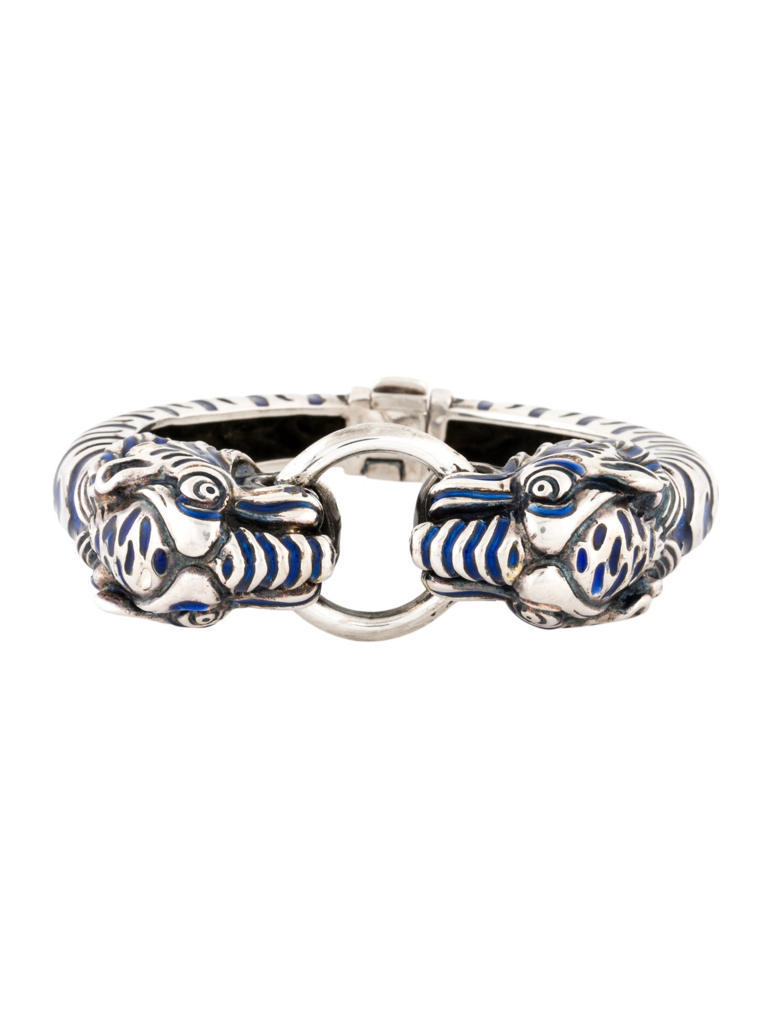 Gucci Enamel Tiger Head Hinged Bracelet