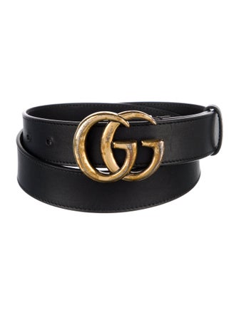 Gucci Double G Logo Leather Belt
