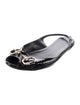 Gucci Horsebit Accent Patent Leather Slingback Flats