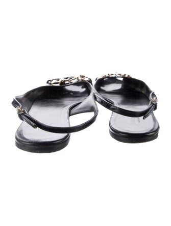 Gucci Horsebit Accent Patent Leather Slingback Flats