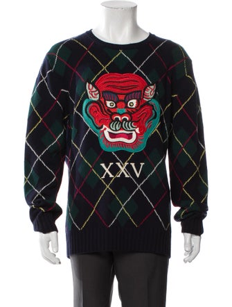 Gucci 2018 Argyle Monster Pullover