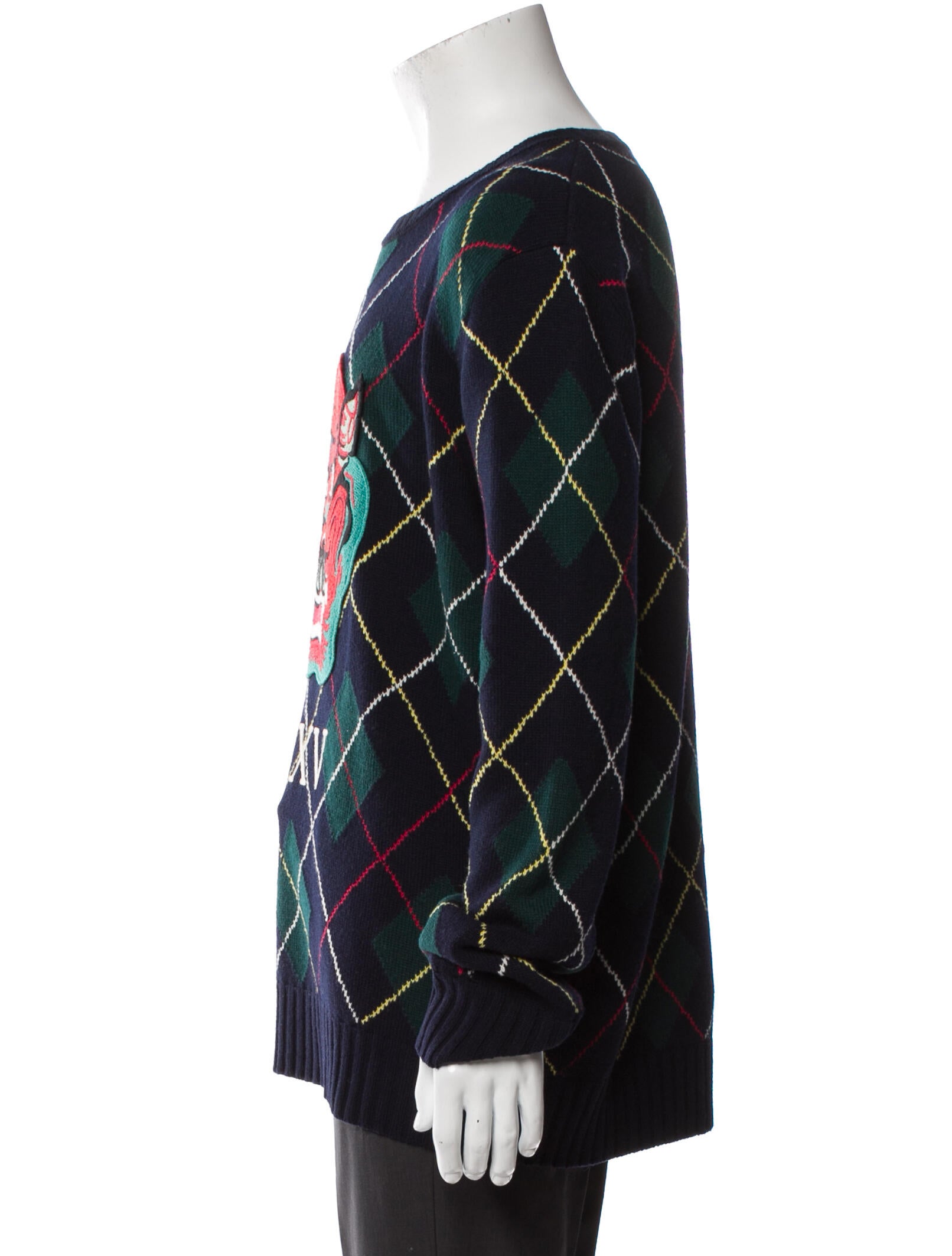 Gucci 2018 Argyle Monster Pullover