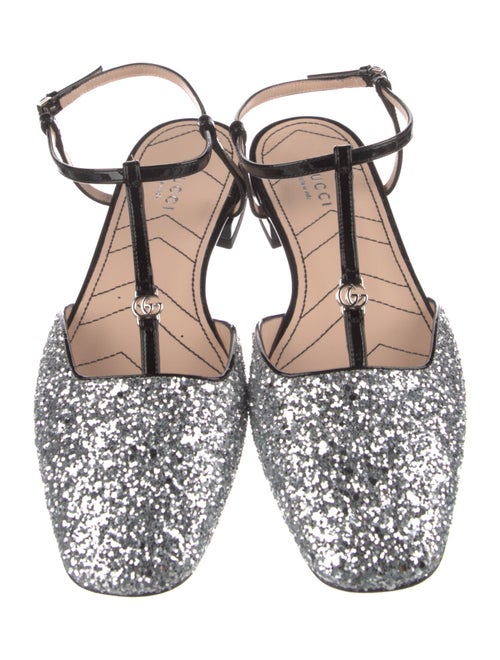 Gucci Double G Logo Glitter Slingback Flats