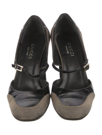 Gucci Canvas Printed D'Orsay Pumps