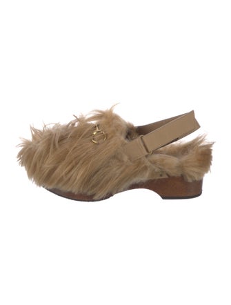 Gucci Fur Fur Trim Slingback Flats