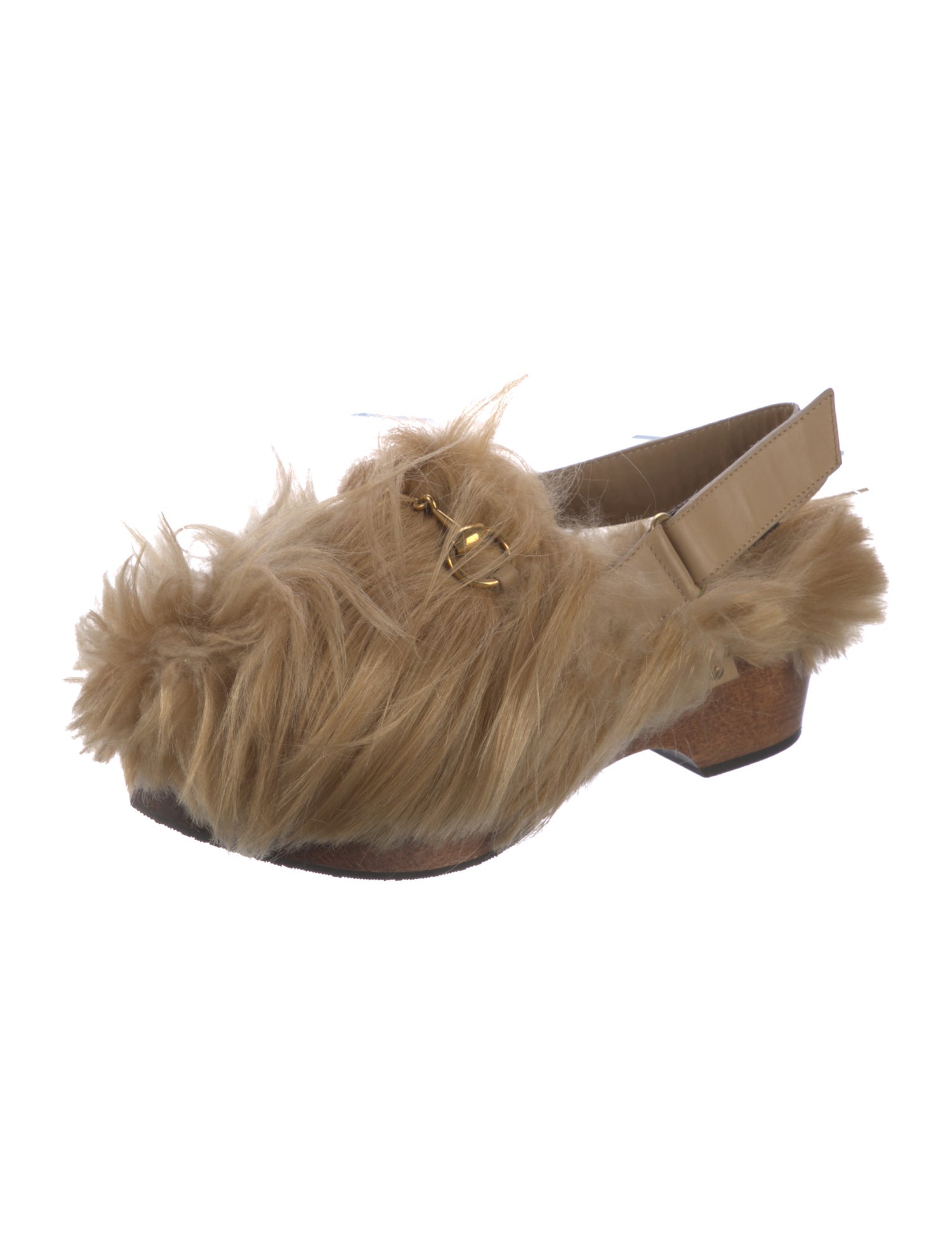 Gucci Fur Fur Trim Slingback Flats
