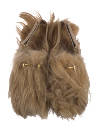 Gucci Fur Fur Trim Slingback Flats