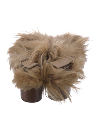 Gucci Fur Fur Trim Slingback Flats