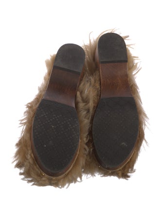 Gucci Fur Fur Trim Slingback Flats