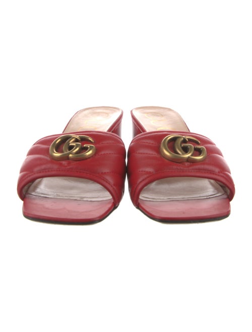 Gucci Double G Logo Leather Slides