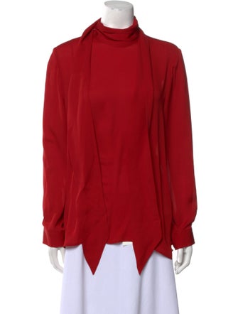 Gucci Silk Mock Neck Blouse