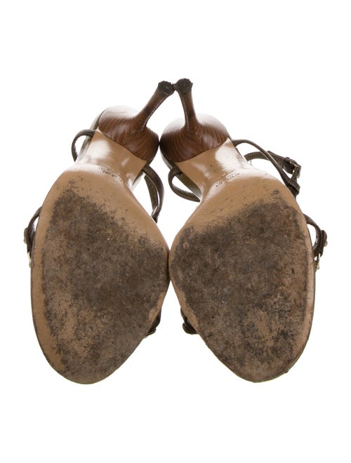 Gucci Leather Chain-Link Accents Sandals