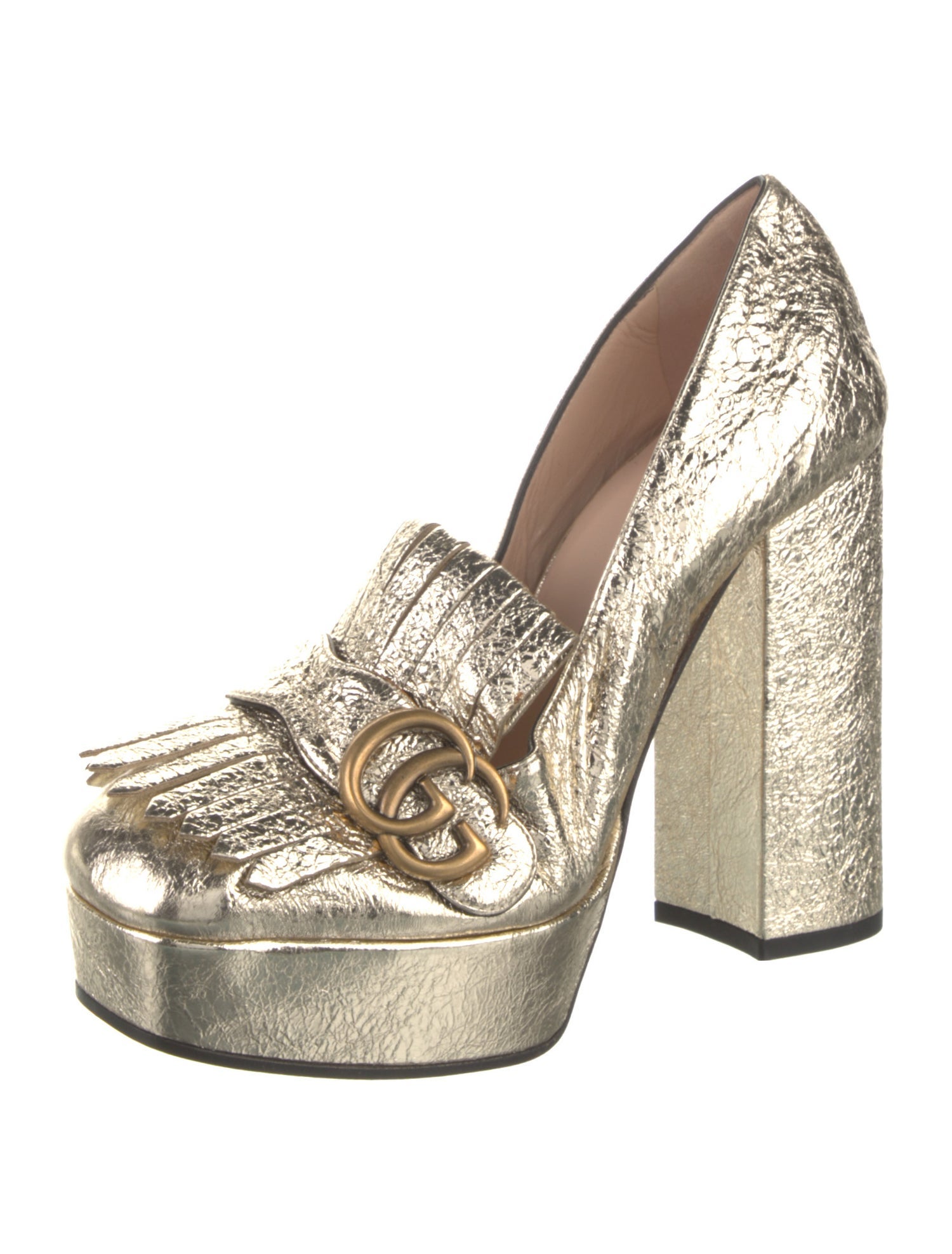 Gucci Double G Logo Leather Pumps