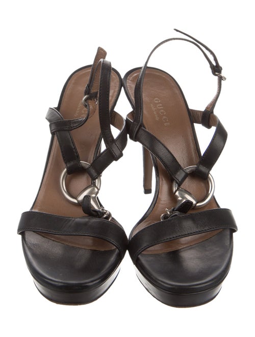 Gucci Horsebit Accent Leather T-Strap Sandals