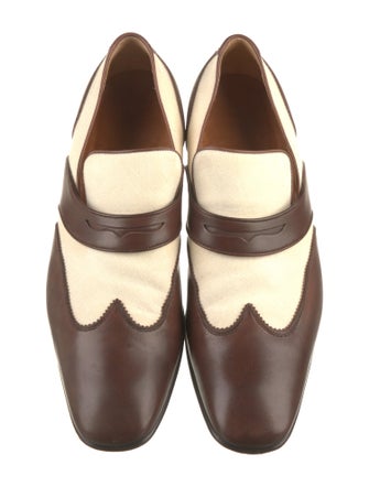 Gucci Leather Colorblock Pattern Dress Loafers