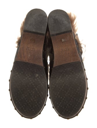 Gucci Leather Fur Trim Slingback Pumps