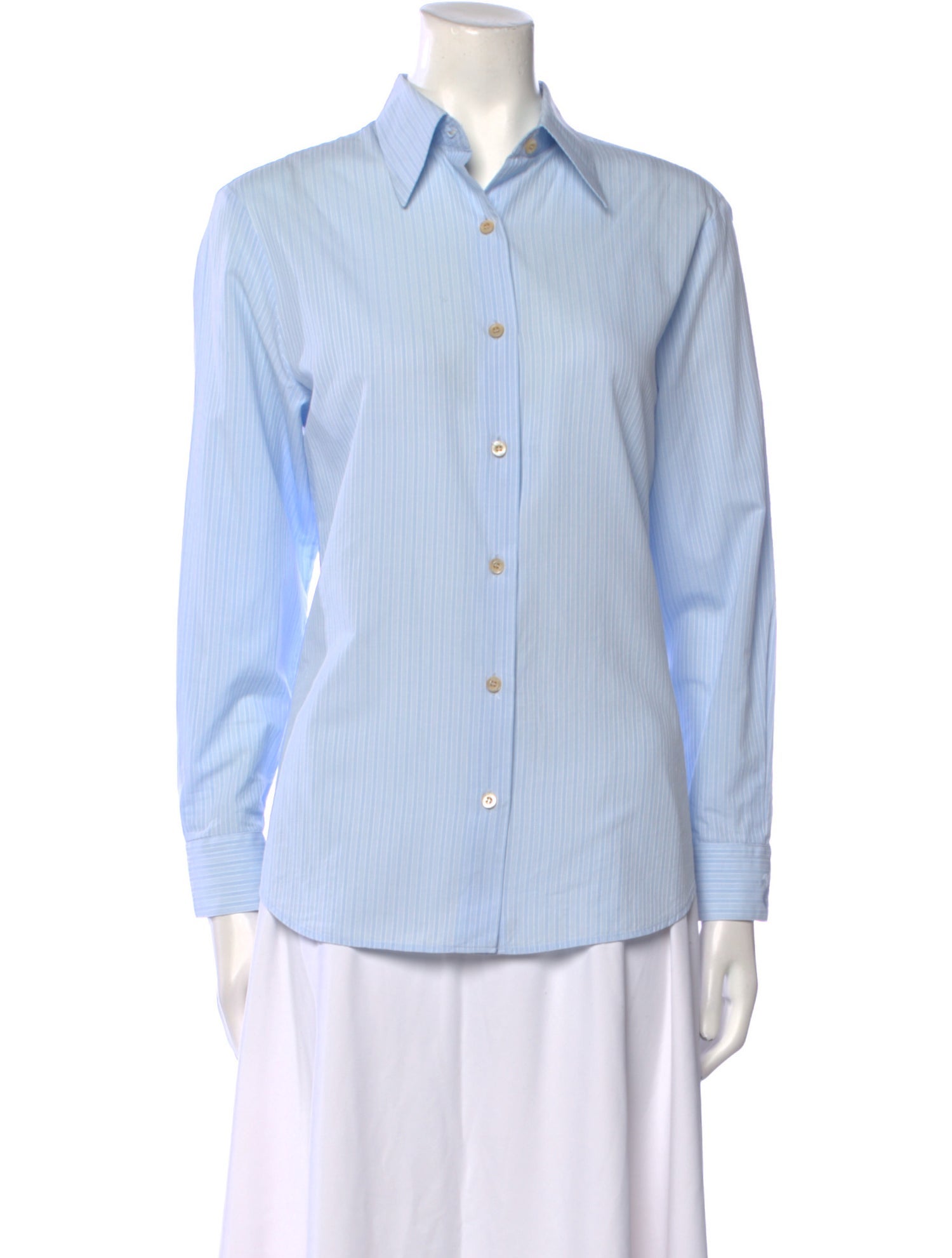 Gucci Striped Long Sleeve Button-Up Top