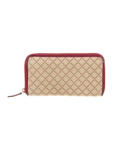 Gucci Wallets Diamante Print Canvas Continental Wallet