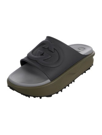 Gucci Interlocking G Logo Rubber Slides