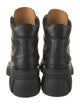 Gucci Web Accent Leather Combat Boots