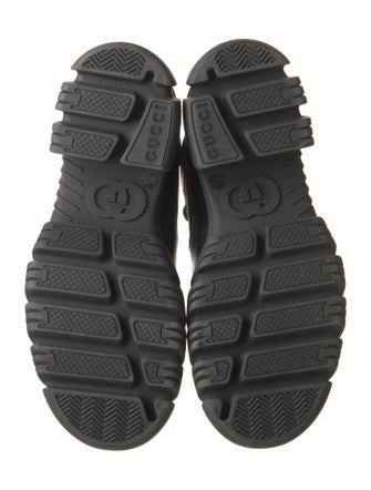 Gucci Web Accent Leather Combat Boots