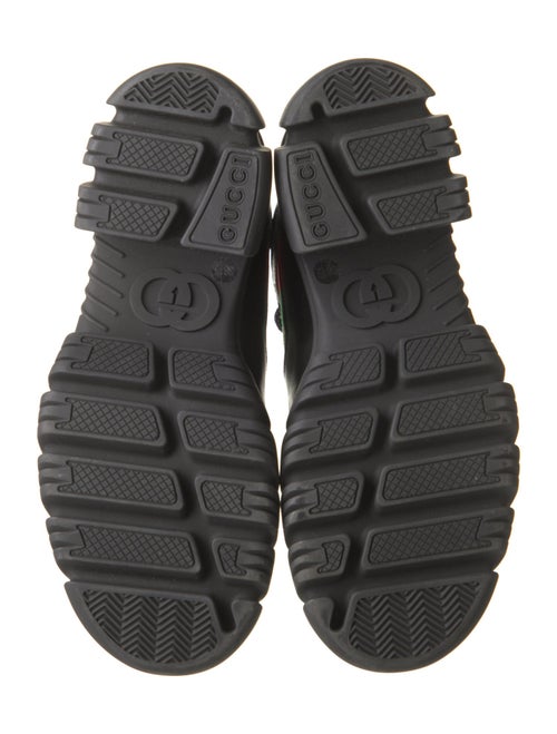 Gucci Web Accent Leather Combat Boots