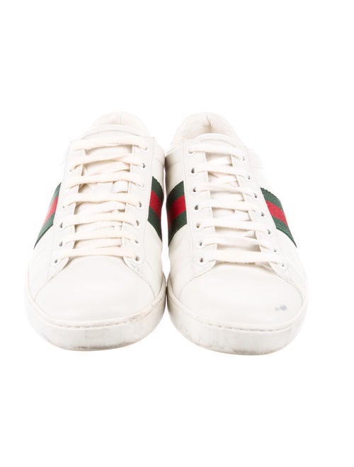 Gucci Web Accent Leather Sneakers