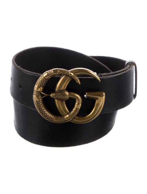 Gucci Double G Logo Leather Waist Belt