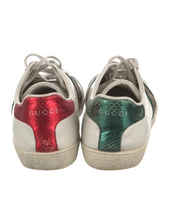Gucci Web Accent Leather Sneakers