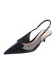 Gucci Patent Leather Chain-Link Accents Slingback Pumps
