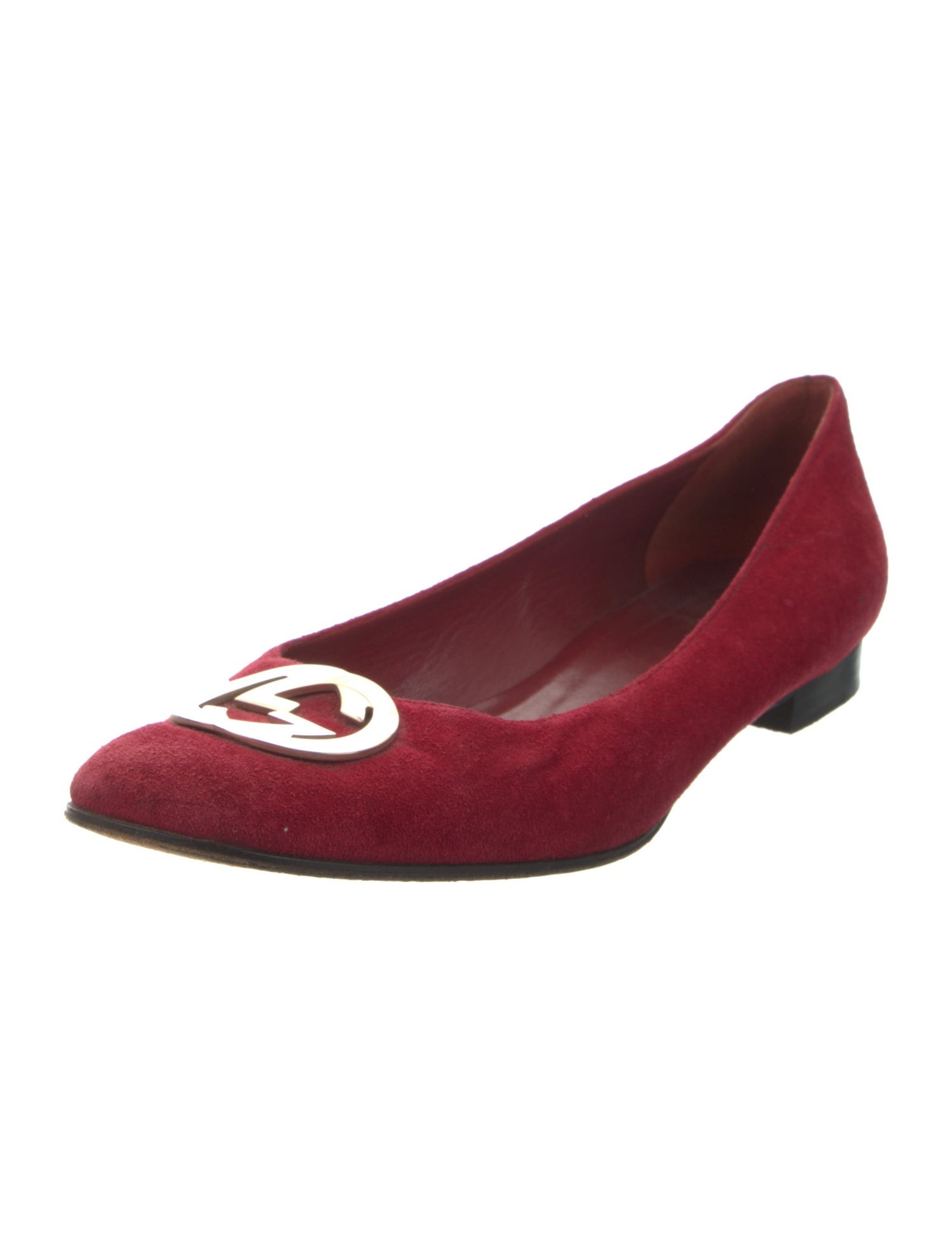 Gucci Interlocking G Logo Suede Ballet Flats