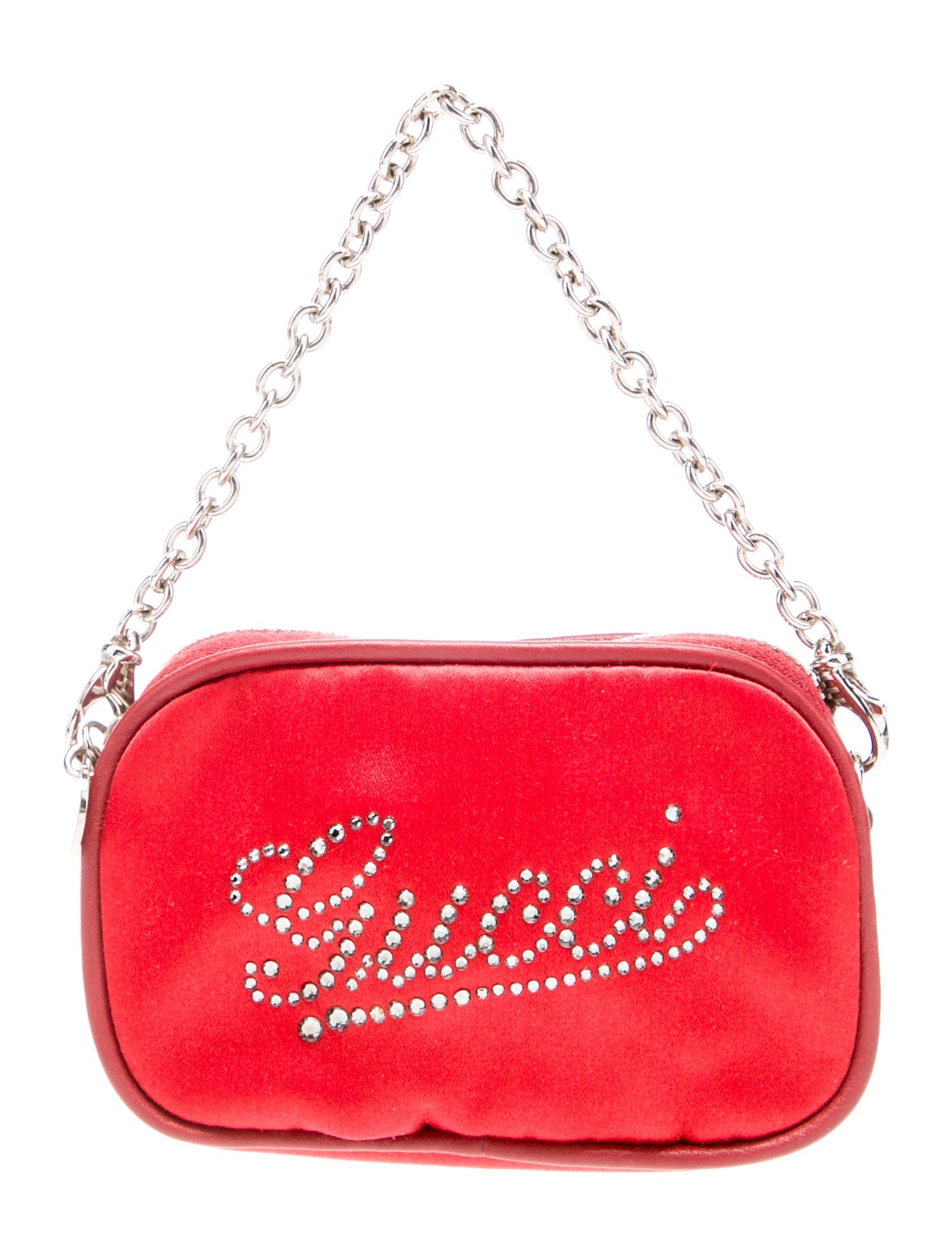 Gucci Girls' Satin Crystal Embellished Pouch