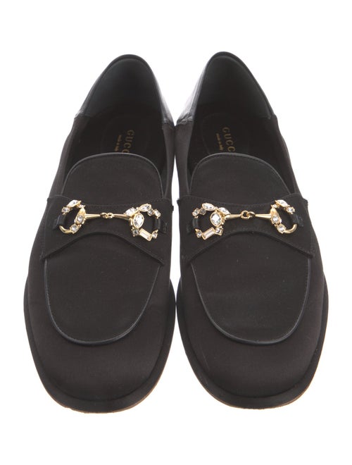 Gucci Horsebit Accent Satin Loafers