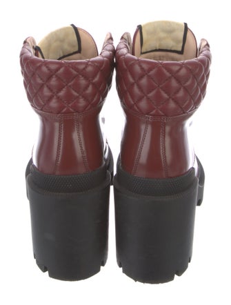 Gucci Quilted Pattern Leather Combat Boots