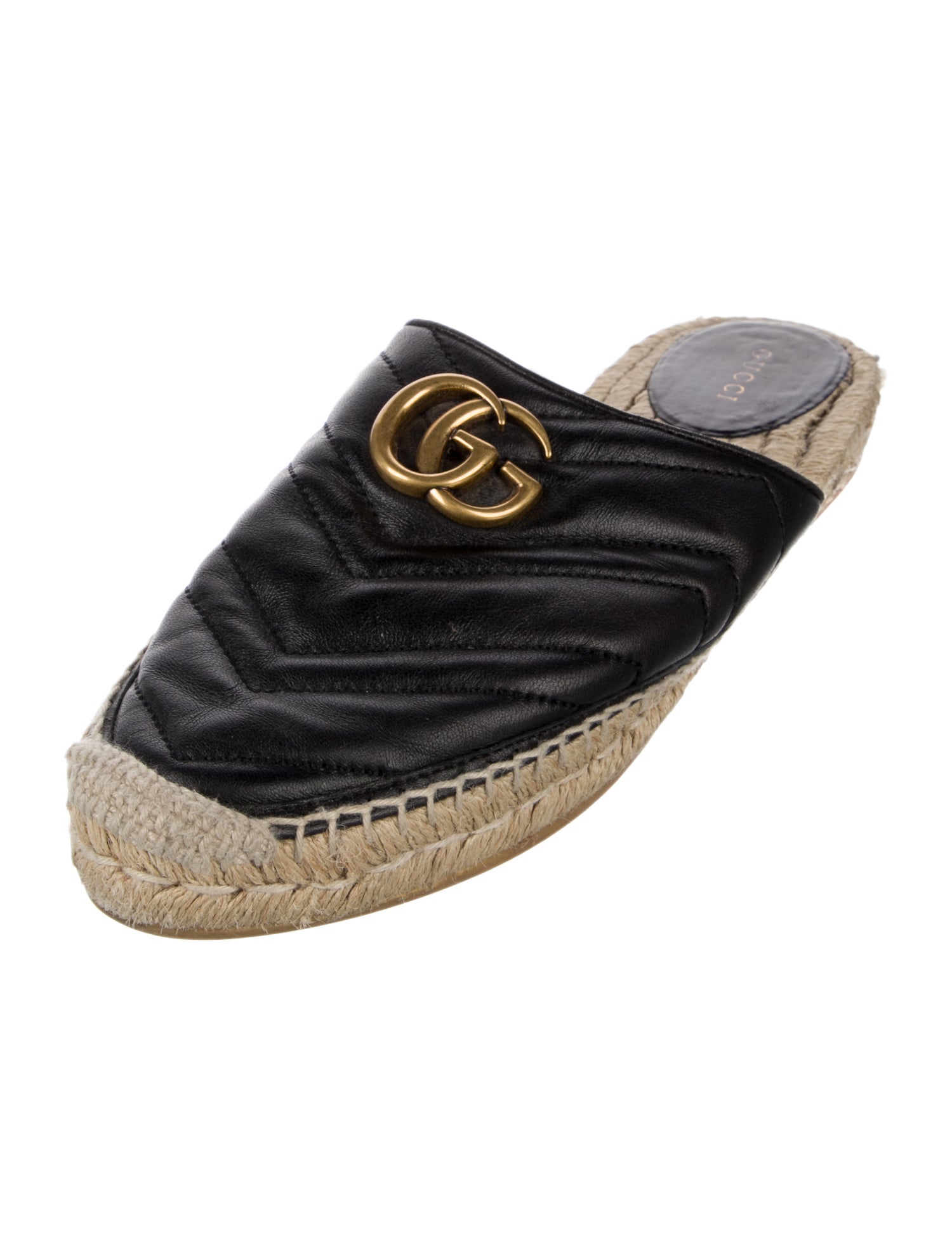 Gucci Running GG Logo Leather Mules