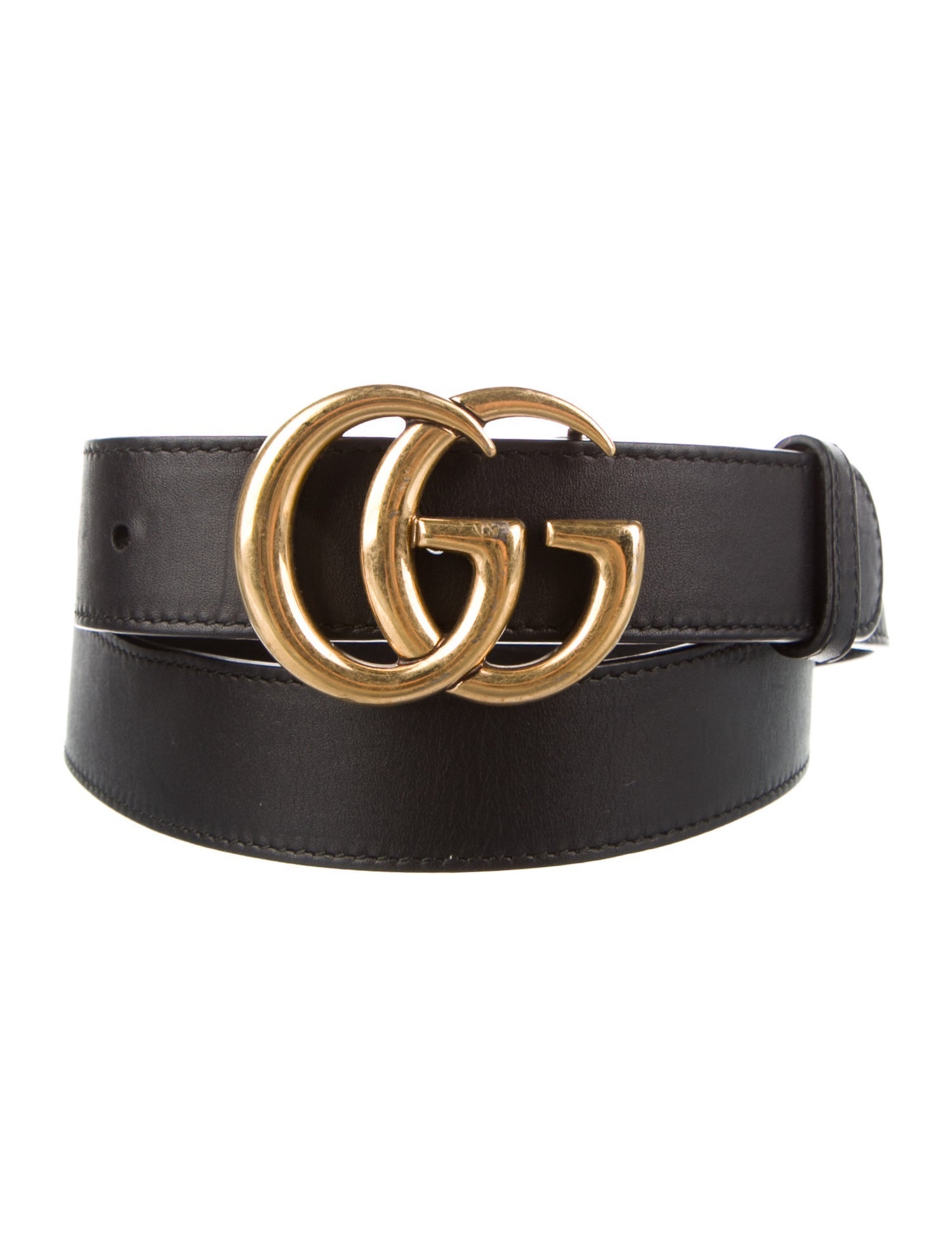 Gucci Double G Logo Leather Belt