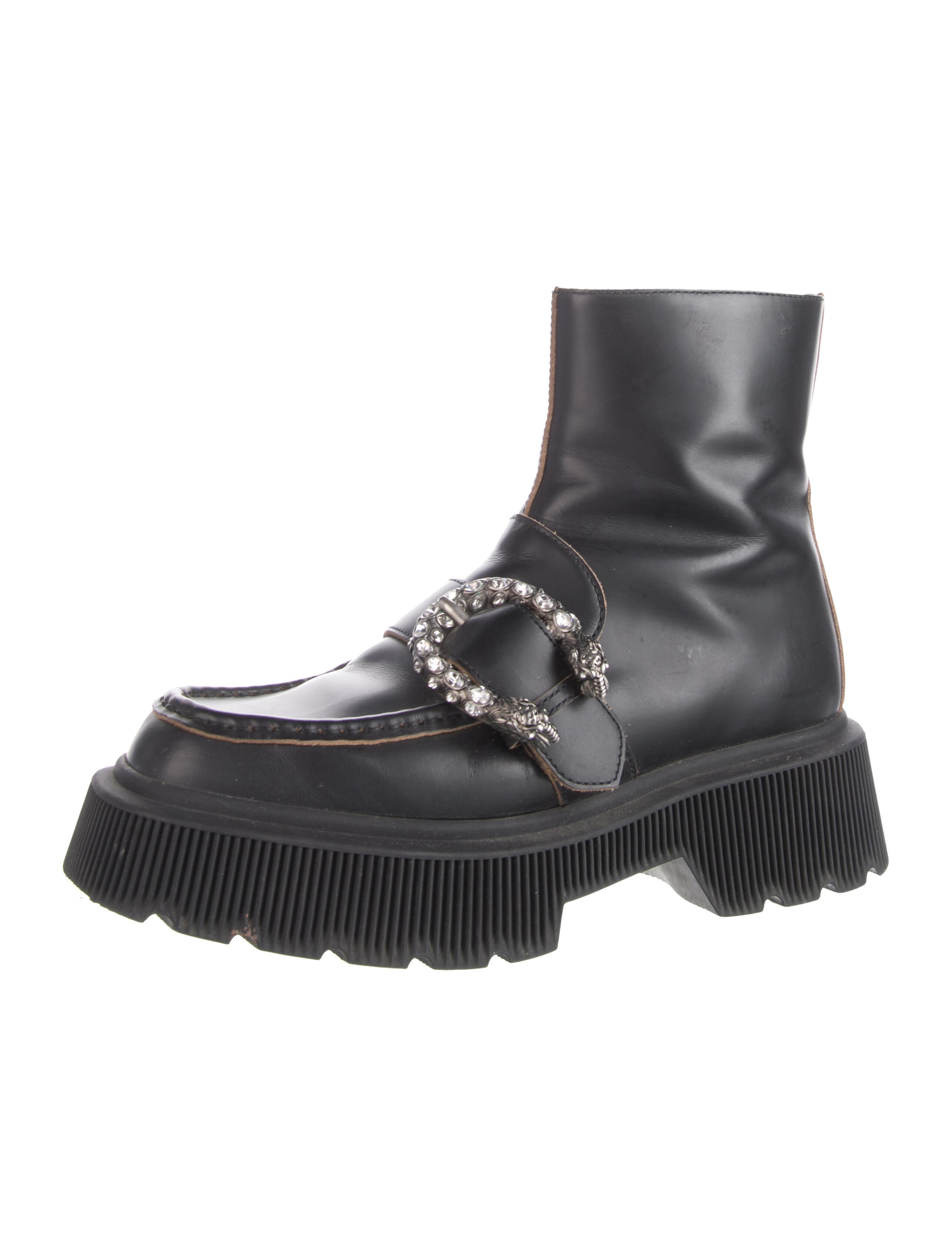 Gucci Dionysus Accent Leather Combat Boots