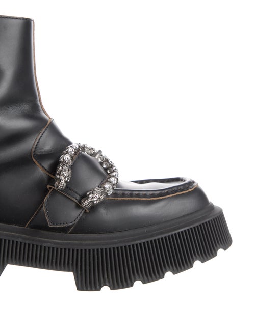 Gucci Dionysus Accent Leather Combat Boots