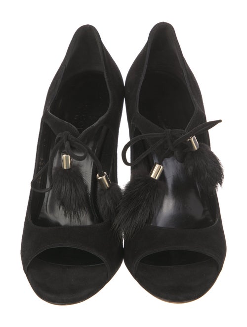 Gucci Suede Tassel Accents Pumps