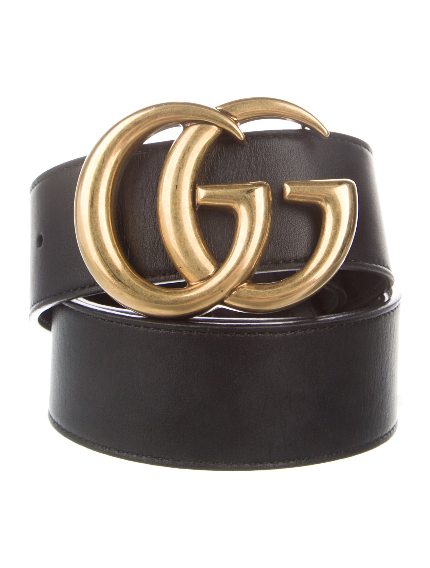 Gucci Double G Logo Leather Belt