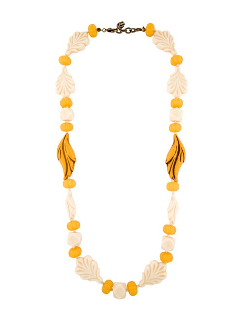 Gucci Resin Leaf Bead Necklace