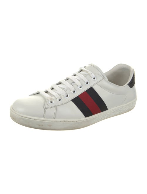 Gucci Web Accent Leather Sneakers