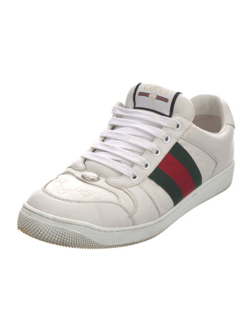 Gucci Web Accent Leather Sneakers