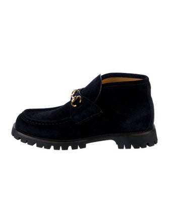 Gucci Horsebit Accent Suede Lace-Up Boots