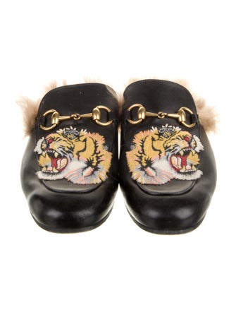 Gucci Horsebit Accent Leather Slippers