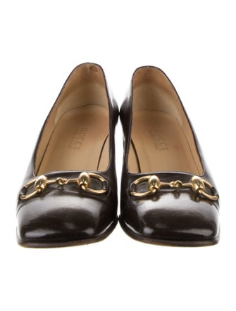 Gucci Horsebit Accent Leather Pumps