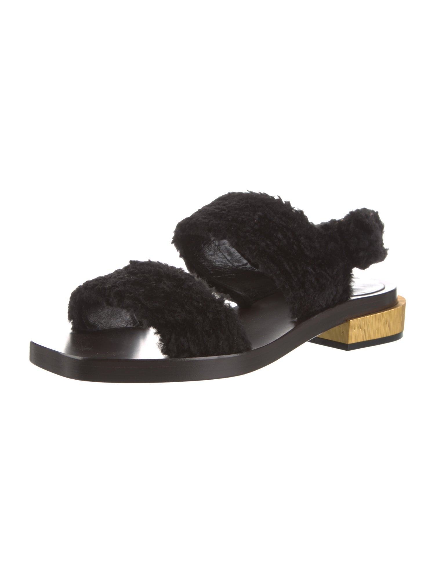 Gucci Faux Fur Slingback Sandals