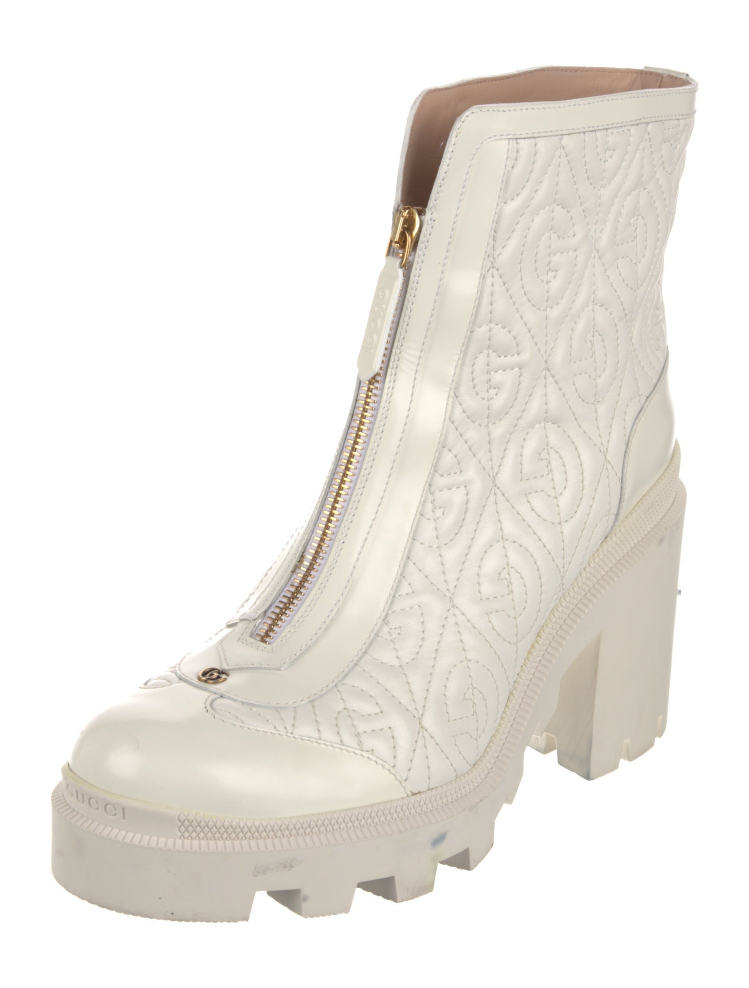 Gucci Double G Logo Leather Boots