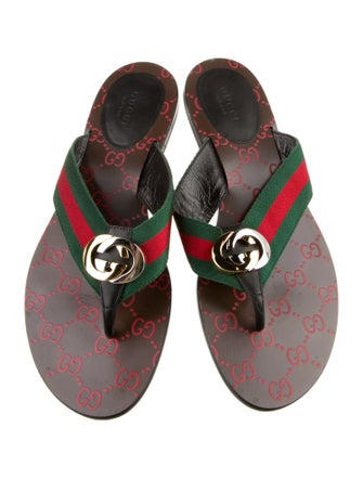 Gucci GG Supreme Canvas Flip Flops